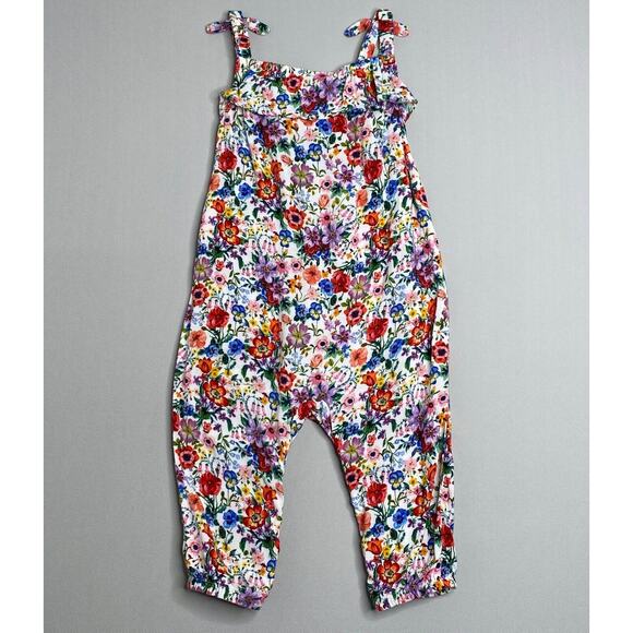 Nathalie Lete x H&M Sleeveless Floral Ruffled Romper Jumpsuit Girls 9-12 Mo - Picture 3 of 4